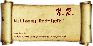 Nyilassy Rodrigó névjegykártya